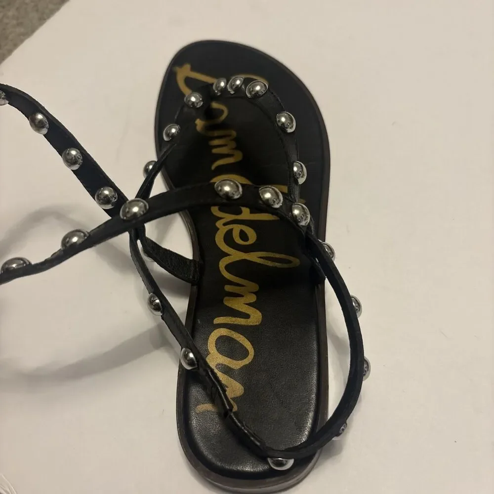 Sam Edelman Women’s Elisha Strappy Studded Leather Sandals Black Size 9 - Picture 10 of 13